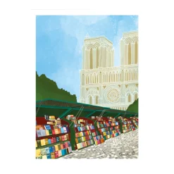 Affiche 08 Les Bouquinistes - Clara Panetier - 22 x 22 cm