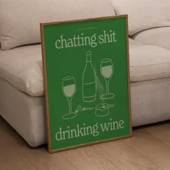 Affiche A3 Chatting Shit Drinking Wine