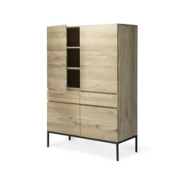 Armoire Ligna en chêne noir - 4 Portes, 2 Tiroirs