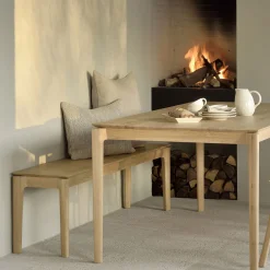 Banc Bok Chêne 126 x 35 x h 46 cm