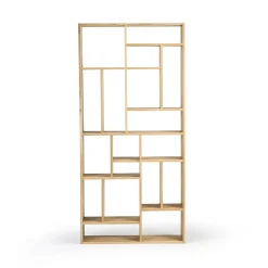 Bibliothèque M en chêne - h 219 cm