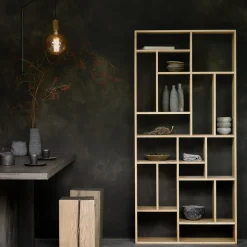 Bibliothèque M en chêne - h 219 cm