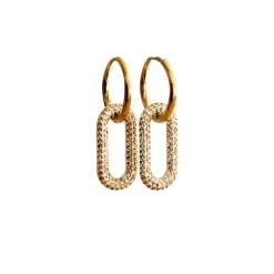 Boucles d'oreilles ovales avec cristaux