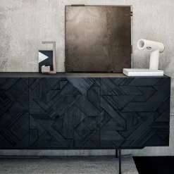 Buffet Graphic en teck verni - 4 portes