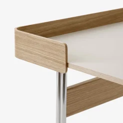 Bureau Pavilion AV17 Linoleum Mushroom 4176 - Chêne / Pieds Chrome