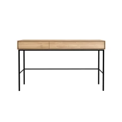 Bureau Whitebird en chêne verni - 2 Tiroirs