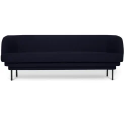 Canapé Cornice 3 places en velours - Bleu nuit u0026 Métal noir