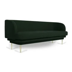 Canapé Cornice 3 places en velours - Vert Canard u0026 Laiton