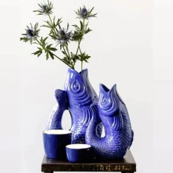 Carafe / Vase Monsieur Carafon Poisson - Azur