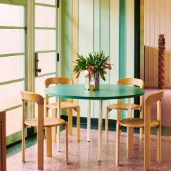 Chaise Rey en hêtre - Ø 49 x h 80 cm - Rouge