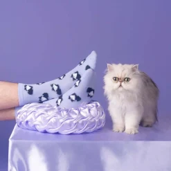 Chaussettes Chat Noir u0026 Blanc - Violet