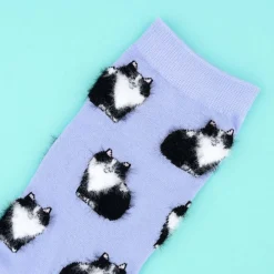 Chaussettes Chat Noir u0026 Blanc - Violet