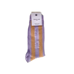 Chaussettes Rayures Dormir Bi-Gout 40/45 - Mauve Sable