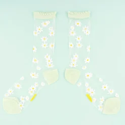 Chaussettes Transparentes 35/40 - Pâquerettes