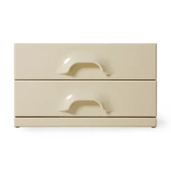 Commode 2 Tiroirs - 60 x 35 x 35,2 cm - Crème