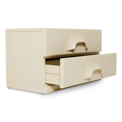 Commode 2 Tiroirs - 60 x 35 x 35,2 cm - Crème