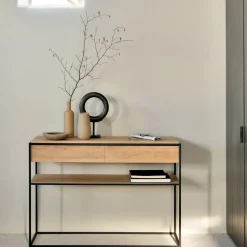 Console Monolit en chêne noir - l 122 cm