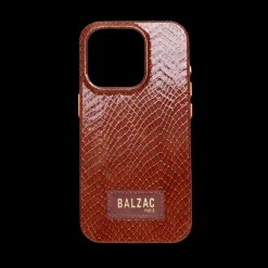 Coque de téléphone cognac embossé
