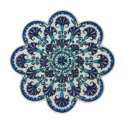 Dessous de Plat Fleur en céramique - Bleu