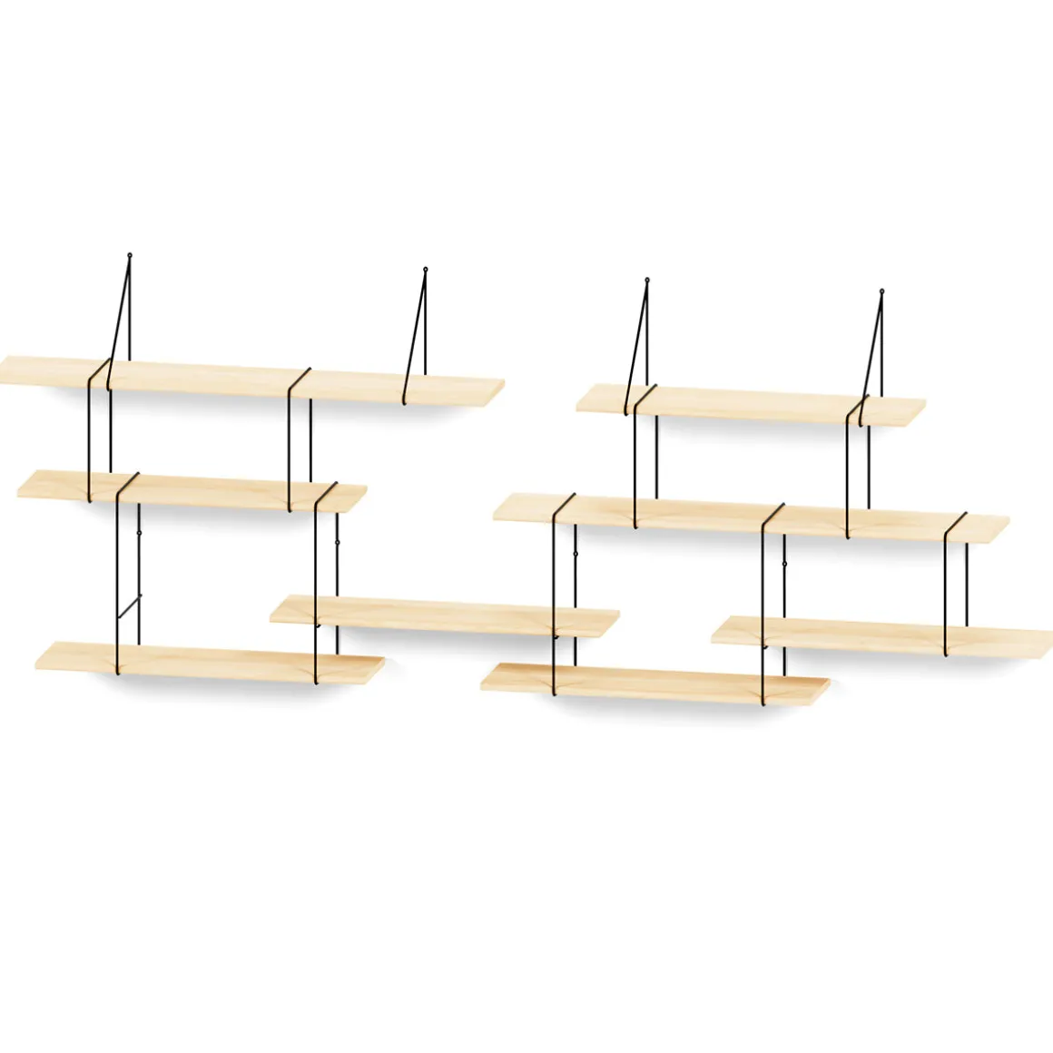 Etagères Link Système Duo Frêne / Noir