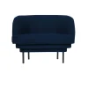 Fauteuil Cornice Velours - Bleu nuit u0026 Métal noir
