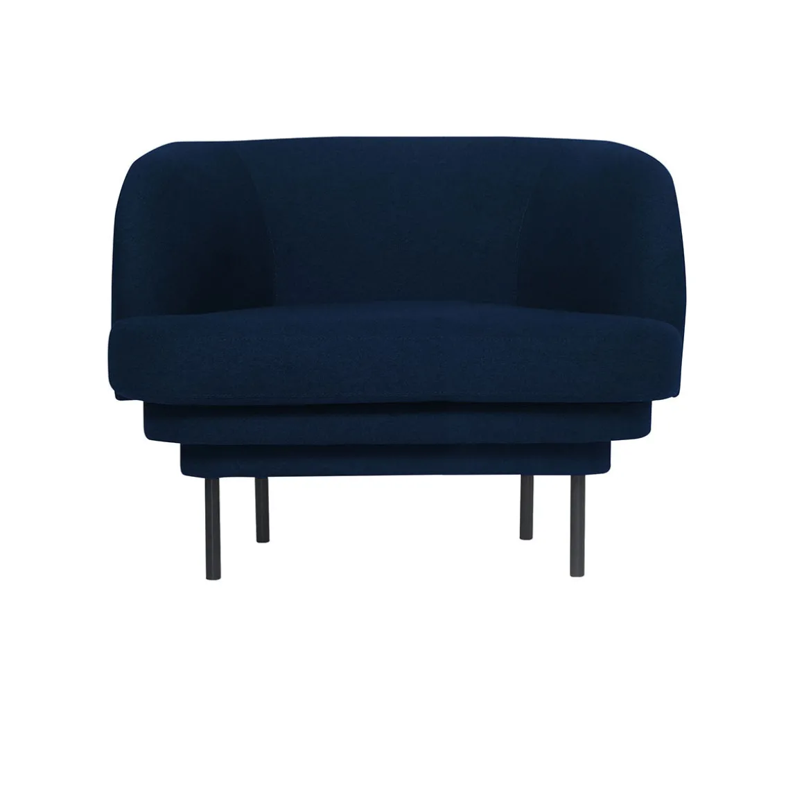Fauteuil Cornice Velours - Bleu nuit u0026 Métal noir