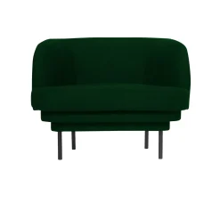 Fauteuil Cornice Velours - Vert canard u0026 métal noir