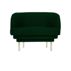 Fauteuil Cornice Velours - Vert Canard u0026 Laiton