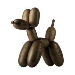 Figurine Chien Ballon D'Og - Chêne fumé - h 30 cm