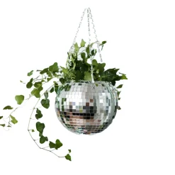 Jardinière suspendue Disco Ball - Argent