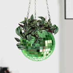 Jardinière suspendue Disco Ball - Vert
