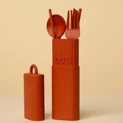 Kit de couverts réutilisables et nomades en matière biosourcée