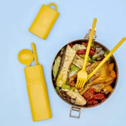 Kit de couverts réutilisables et nomades en matière biosourcée