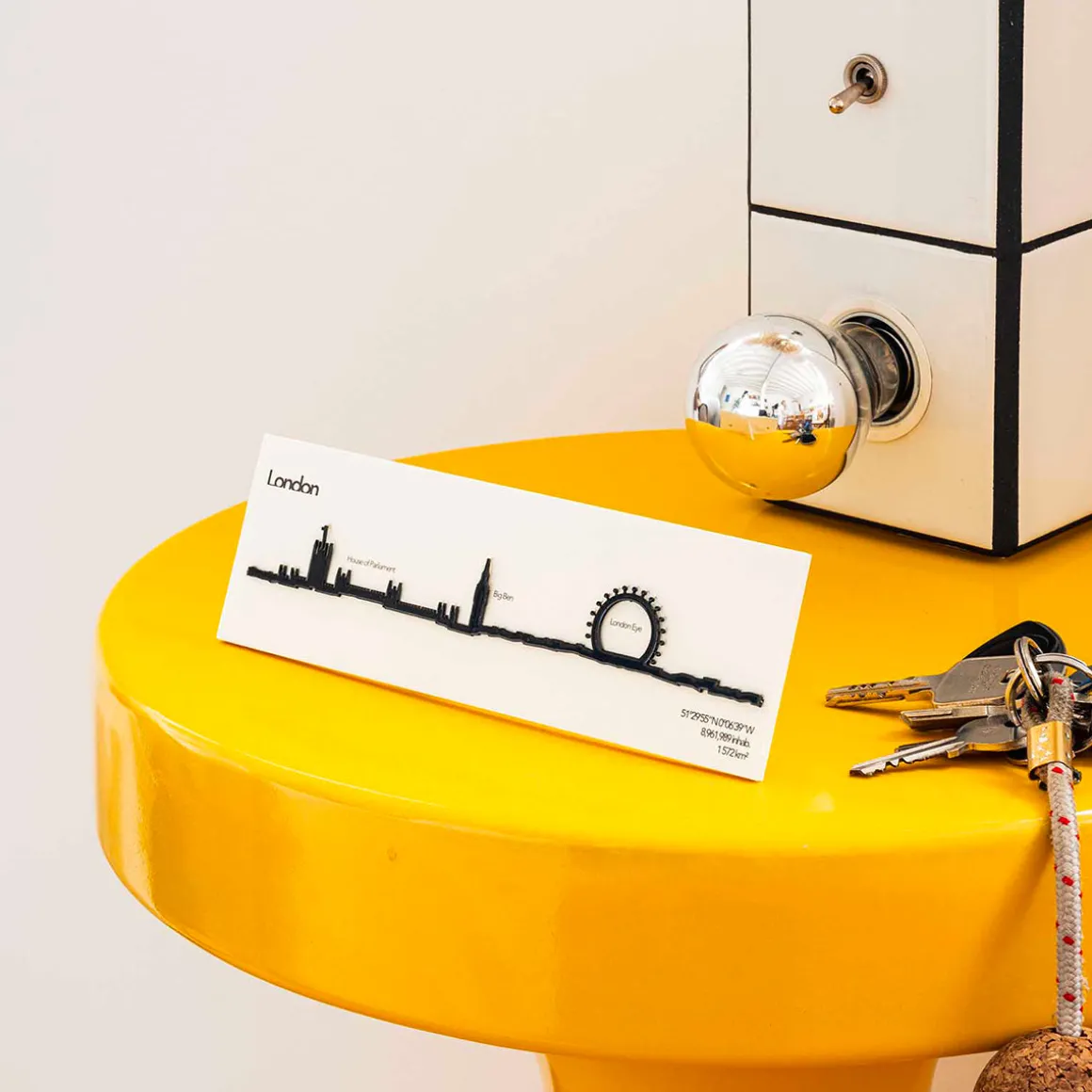 Mini frise décorative Londres - Noir - 19 cm