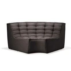 Module d'angle arrondi canapé N701 - Gris foncé