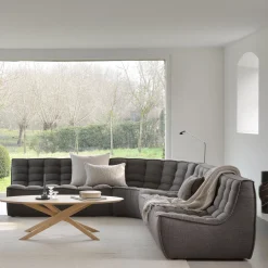 Module d'angle arrondi canapé N701 - Gris foncé