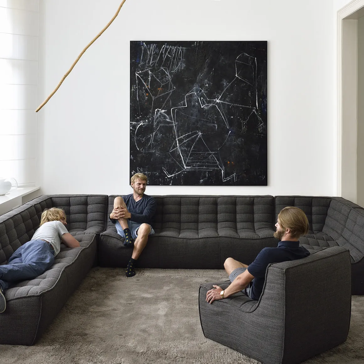 Module d'angle canapé N701 - Gris foncé