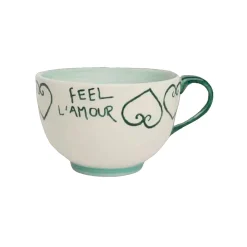 Mug Feel l'amour - Vert/Baby Blue - Ø 16 x 8 cm