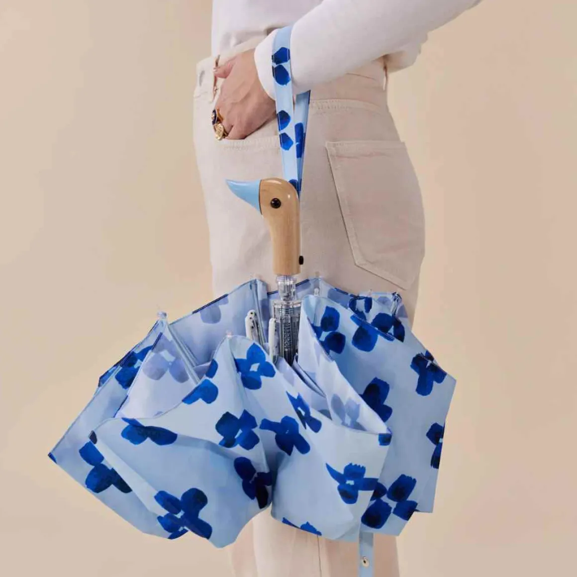 Parapluie à manche Tête de Canard - Floral Rain