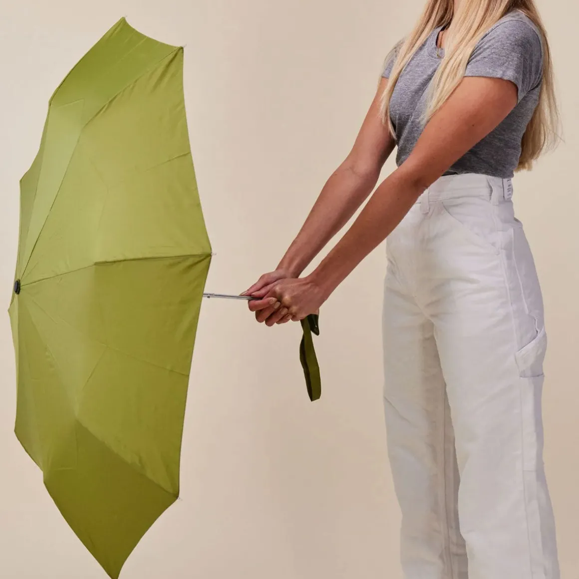 Parapluie à manche Tête de Canard - Olive