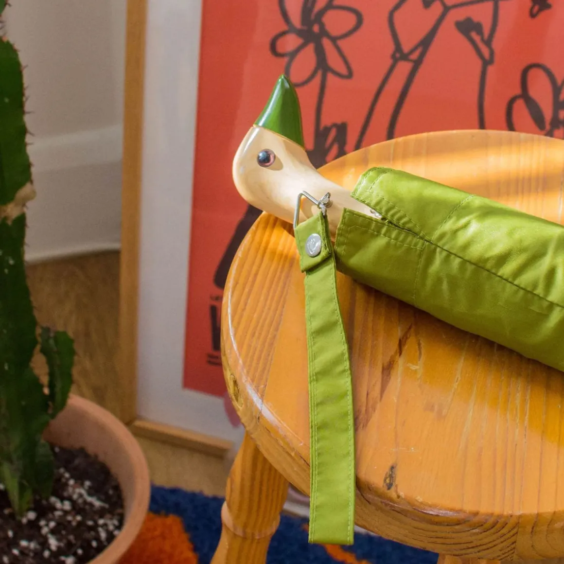 Parapluie à manche Tête de Canard - Olive