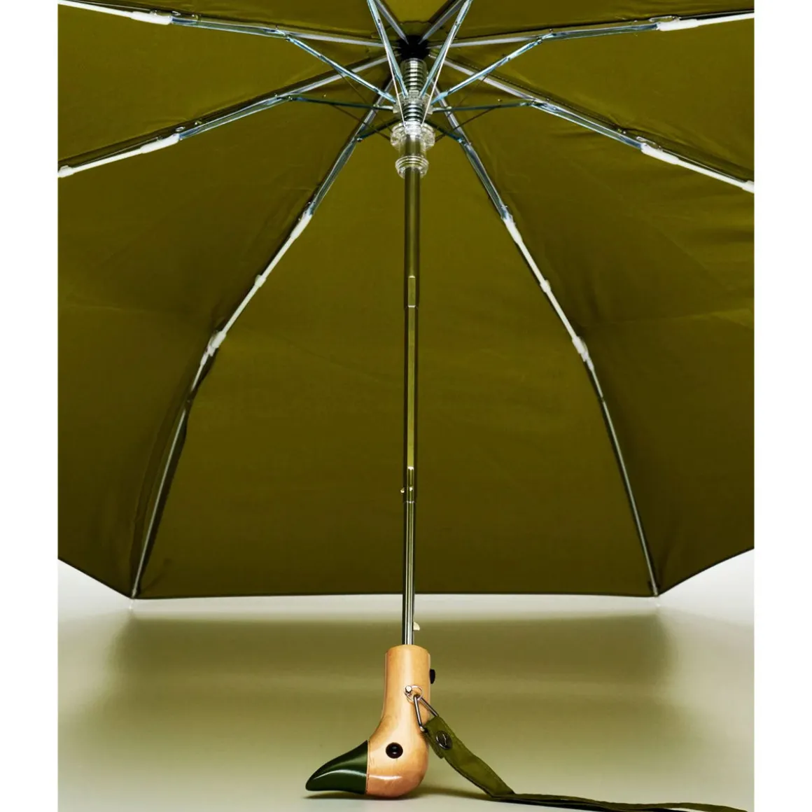 Parapluie à manche Tête de Canard - Olive