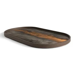 Plateau en verre - Bronze Organic - Oblong - 71 x 36 cm