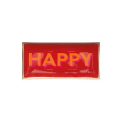 Plateau Rectangle L - Happy - Rouge - 10 x 21 cm