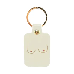 Porte-clés Boobs en cuir - Crème