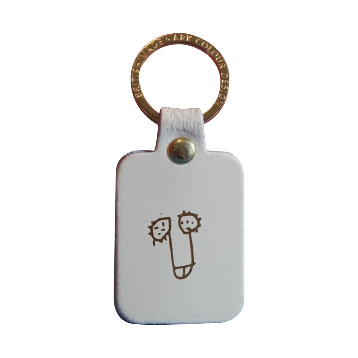 Porte-clés Zizi en cuir - Crème