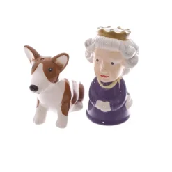 Salière u0026 poivrière en Céramique - Queen and Corgi