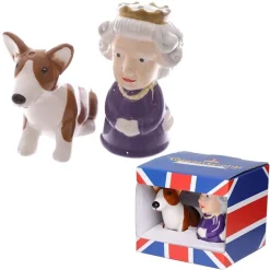 Salière u0026 poivrière en Céramique - Queen and Corgi