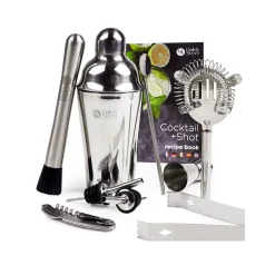 Service à cocktail en acier - 10 pièces