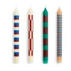 Set de 4 Bougies Pattern - Vert/Bleu/Marron